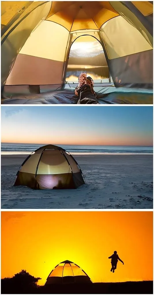 Tent Outdoor 3-4 People Automatic Anti-Storm rain 2 Double Thick Rainproof Camping Outdoor Camping Household Tent pop-up Large Cabin Beach Tent Quick Installation wate Hopeful, Flagship, Blue