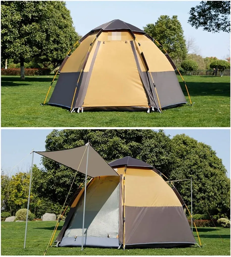 Tent Outdoor 3-4 People Automatic Anti-Storm rain 2 Double Thick Rainproof Camping Outdoor Camping Household Tent pop-up Large Cabin Beach Tent Quick Installation wate Hopeful, Flagship, Blue