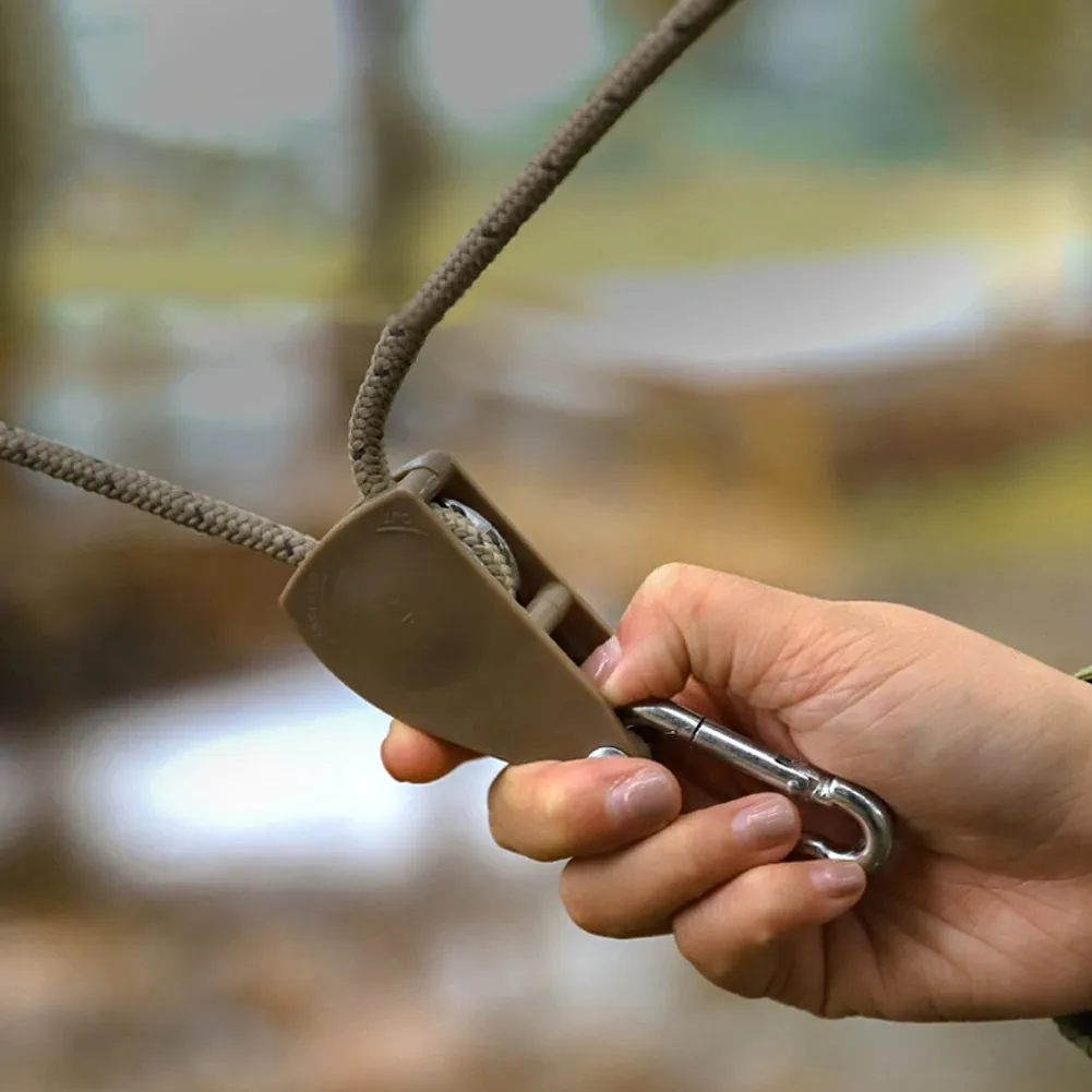 Tent Rope Hanger Pulley Hook - Adjustable Lanyard Hanging for Camping and Outdoor Activities