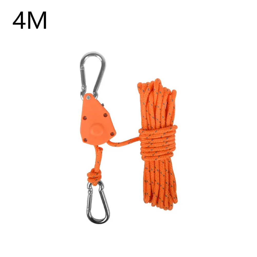 Tent Rope Hanger Pulley Hook - Adjustable Lanyard Hanging for Camping and Outdoor Activities