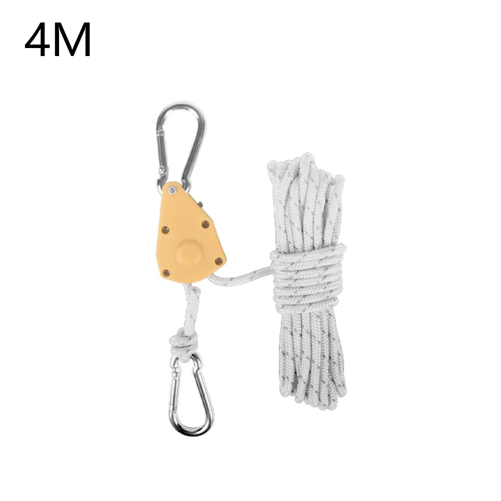 Tent Rope Hanger Pulley Hook - Adjustable Lanyard Hanging for Camping and Outdoor Activities