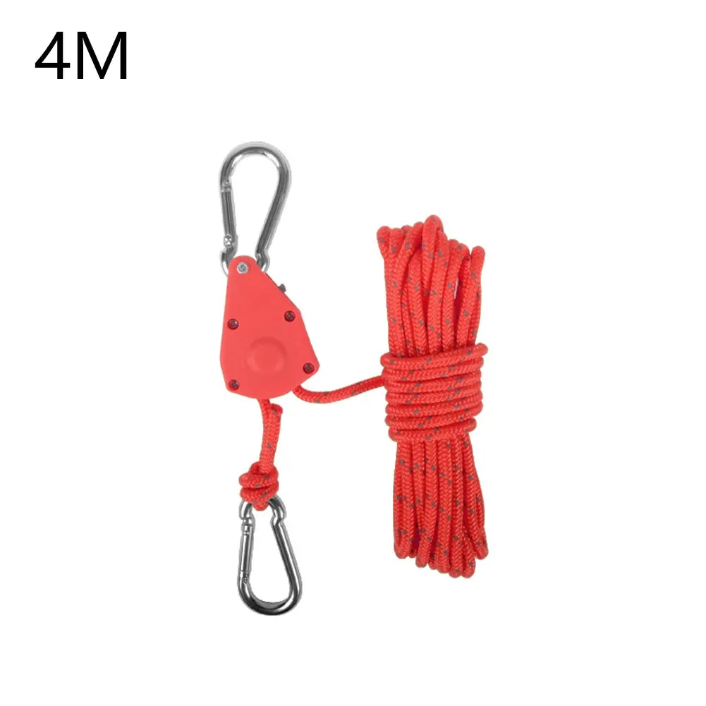 Tent Rope Hanger Pulley Hook - Adjustable Lanyard Hanging for Camping and Outdoor Activities