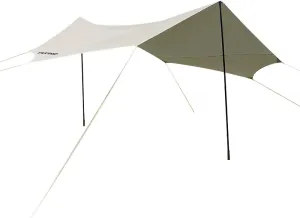 Tent Tarp Camping Tarp, 5-8 Person Outdoor Sun Shelter with Iron Poles, Camping Canopy Waterproof & UV-Protection Beach Sun Shade for Camping Hiking Picnic