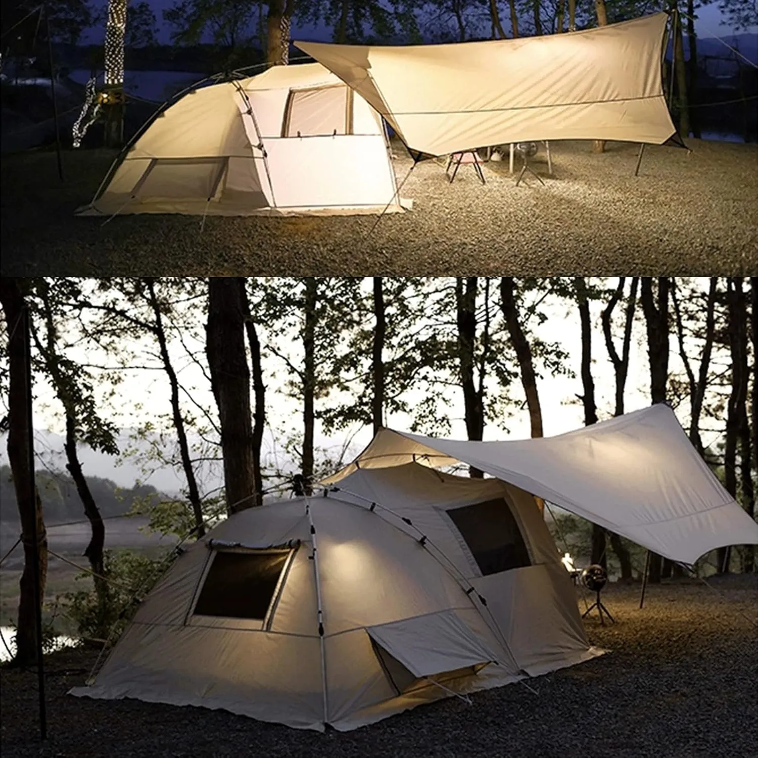 Tents Camping Tent with Instant Setup with Inbuilt Porch, 5-8 Person U2000mm Weatherproof Family Tunnel Tents for Fishing Hiking Picnic, Included Carry Bag