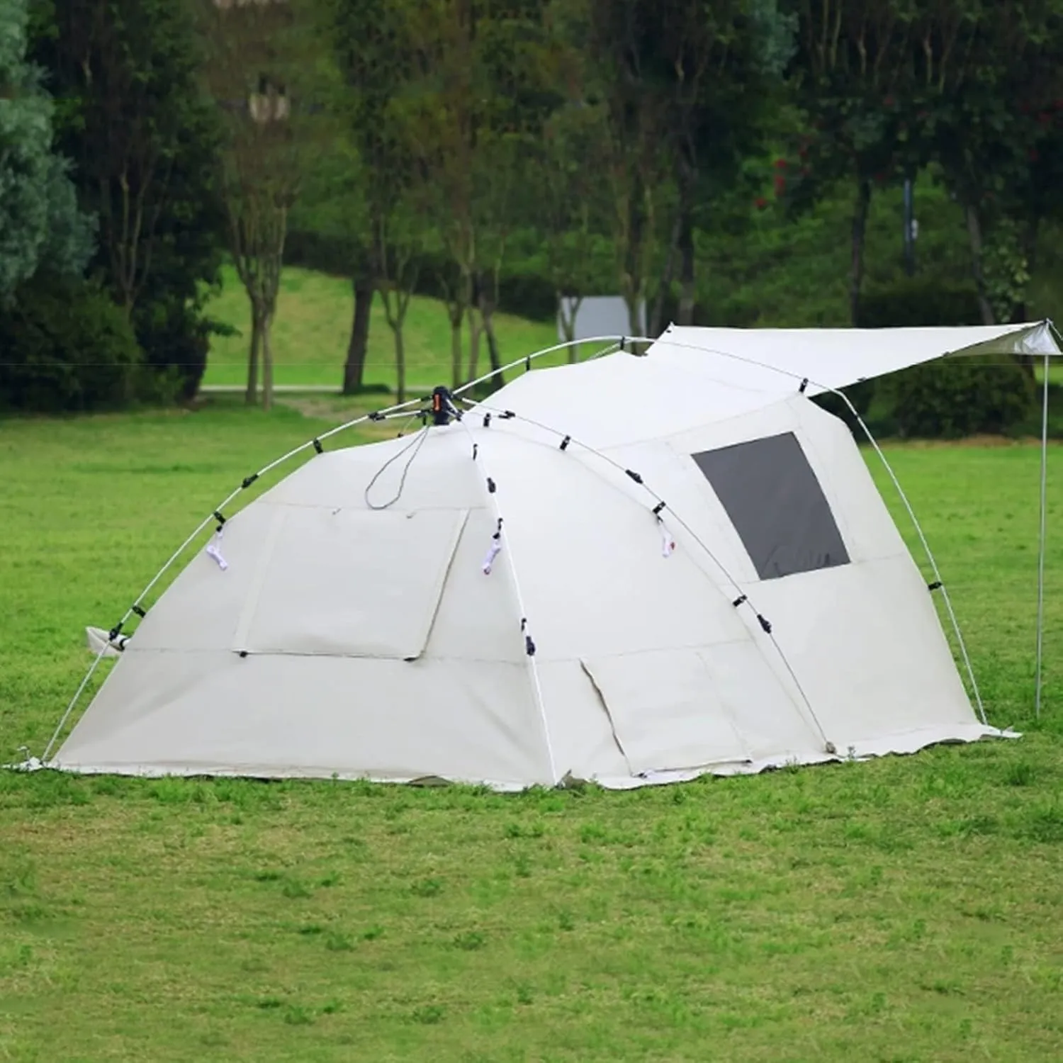 Tents Camping Tent with Instant Setup with Inbuilt Porch, 5-8 Person U2000mm Weatherproof Family Tunnel Tents for Fishing Hiking Picnic, Included Carry Bag