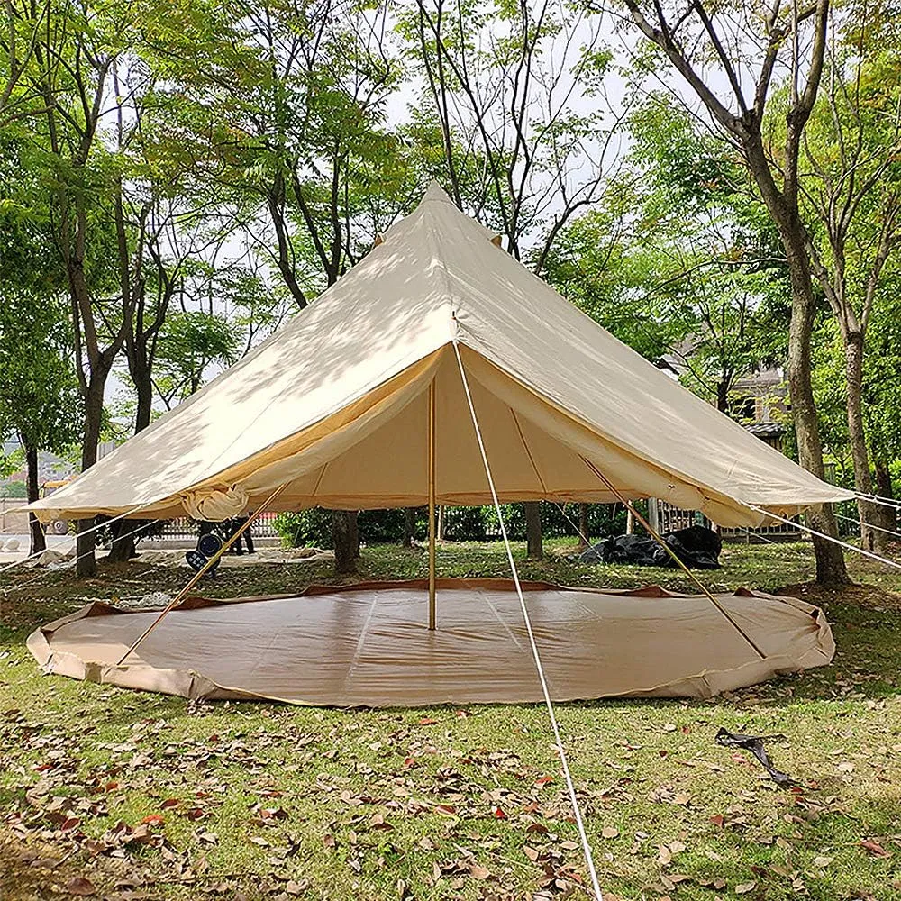 Tents Round Bell Tent Canvas Yurt Tent with Zipped Groundsheet, 4 Season Large Family Teepee Tents for Family Outdoor Camping, Diameter 3M/4M/5M/6M Cotton/Canvas (Color : 4m/13.1ft)