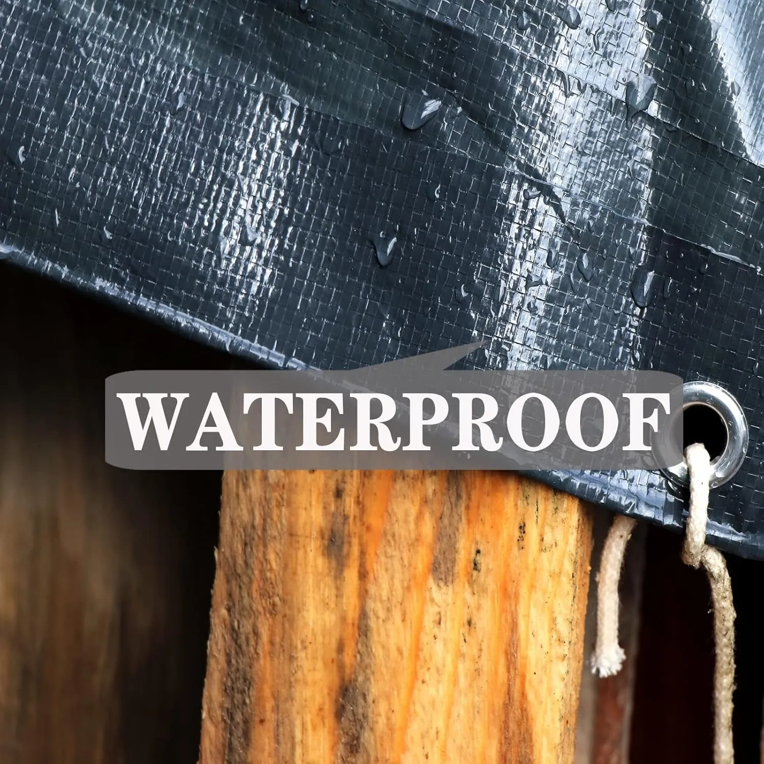 TEZONG Heavy Duty Waterproof 8x10ft Black Tarp, 16Mil Polyethylene, Emergency Rain, Patio, Wood, Roof, Camping, Car, Pool
