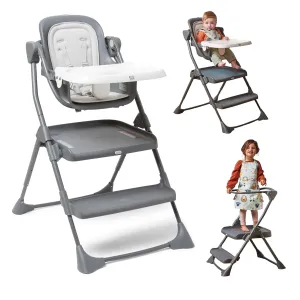 The First Years Convertible Toddler Tower Step Stool and Baby High Chair - Foldable Grow with Me High Chair and Toddler Step Stool - Adjustable and Easy to Clean
