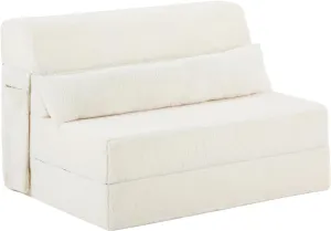 Tiita Folding Sofa Bed with Pillow Twin Size Mattress&Plush Fabric with Portable Storage Bag,Floor Lounger Chair Bed for Living Room,Guest Room,Dorm,Apartment,Upstairs Loft,Home Office,Beige