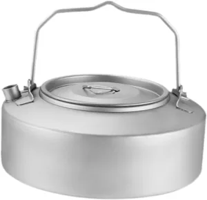 Titanium Kettle Camping Kettle with Folding Handle Water Kettle Tea Pot for Climbing Mountaineering Traveling Backpacking, 1000ml