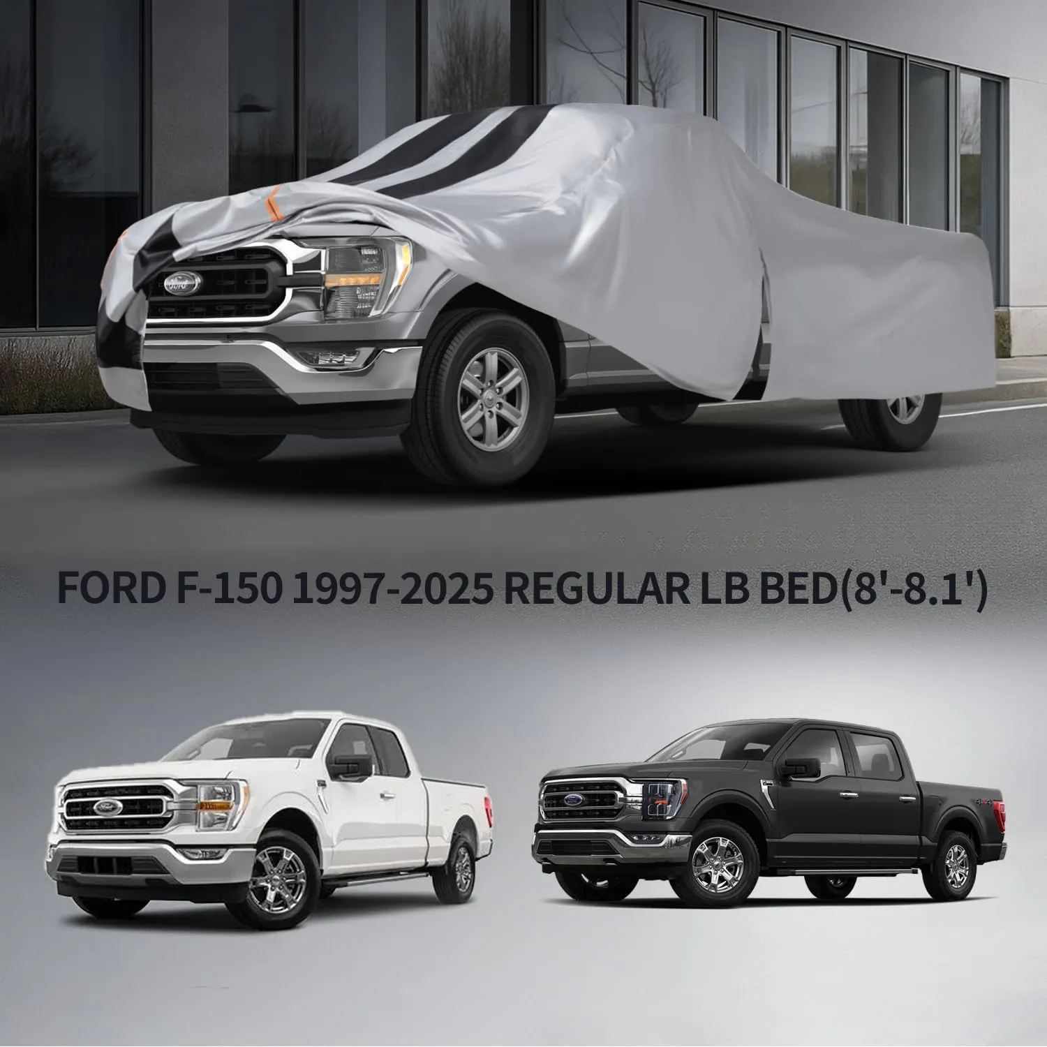 Toyota Tundra Truck Cover Custom Fit 1999-2021 Double Cab/CrewMax Cab Short Bed(5.5'-6.5') with Door Zipper, 10 Layers Pickup Truck Cover Waterproof All Weather, Car Tarp for Wind Dust Sun Protector.