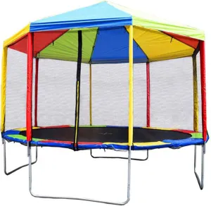 Trampoline Canopy, Cover Canopy Only Without Frame, 6/8/10/12/13/14/15/16Ft Colorful Trampoline Sun Shade Cover, Outdoor Oxfabric Trampoline Tent Sunshade,Colorful,8Ft/Colorful/15Ft