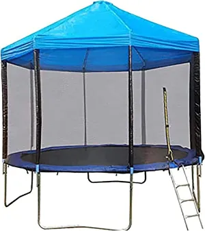 Trampoline Canopy, Cover Canopy Only Without Frame, 6Ft 8Ft 10Ft 12Ft 14Ft 16Ft Trampoline Sun Shade Cover, Outdoor Oxfabric Rainproof Trampoline Tent Sunshade,Blue,12 Ft / 3.66 Meters/Blue/16 Ft