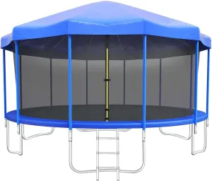 Trampoline Canopy Tent, Trampoline Shade Cover with Frame for 6ft, 8ft, 10ft, 12ft, 14ft, 16ft Trampolines Cover Top Accessories, Outdoor Sports Sun Shade Top Cover Roof - Sunshade, Rain and Snow