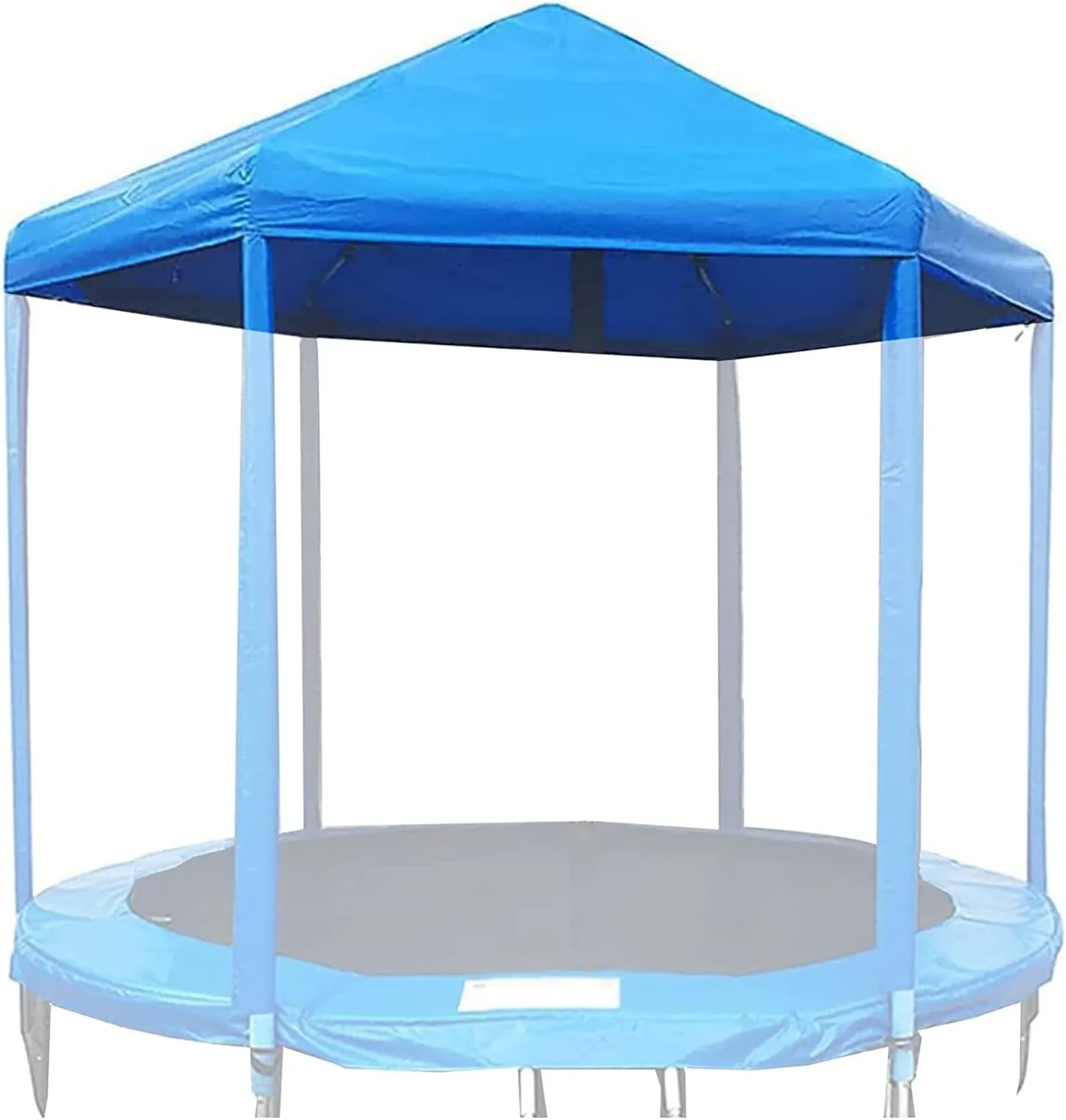 Trampoline Canopy with Supporting Frame, Oxford Fabric Material Trampoline Sun Shade Cover, Outdoor 6/8/10/12/14/16FT Trampoline Tent Sunshade, for Sunshine and Rain Snow,Blue,12FT