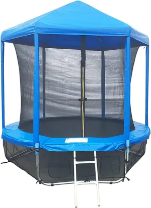 Trampoline Canopy Without Frame, 6FT 8FT 10FT 12FT 14FT 16FT Trampoline Sun Shade Cover, Oxford Fabric Rainproof Trampoline Tent Sunshade, Outdoor Trampolines Accessories,Blue,14 FT / 4.27 Meters