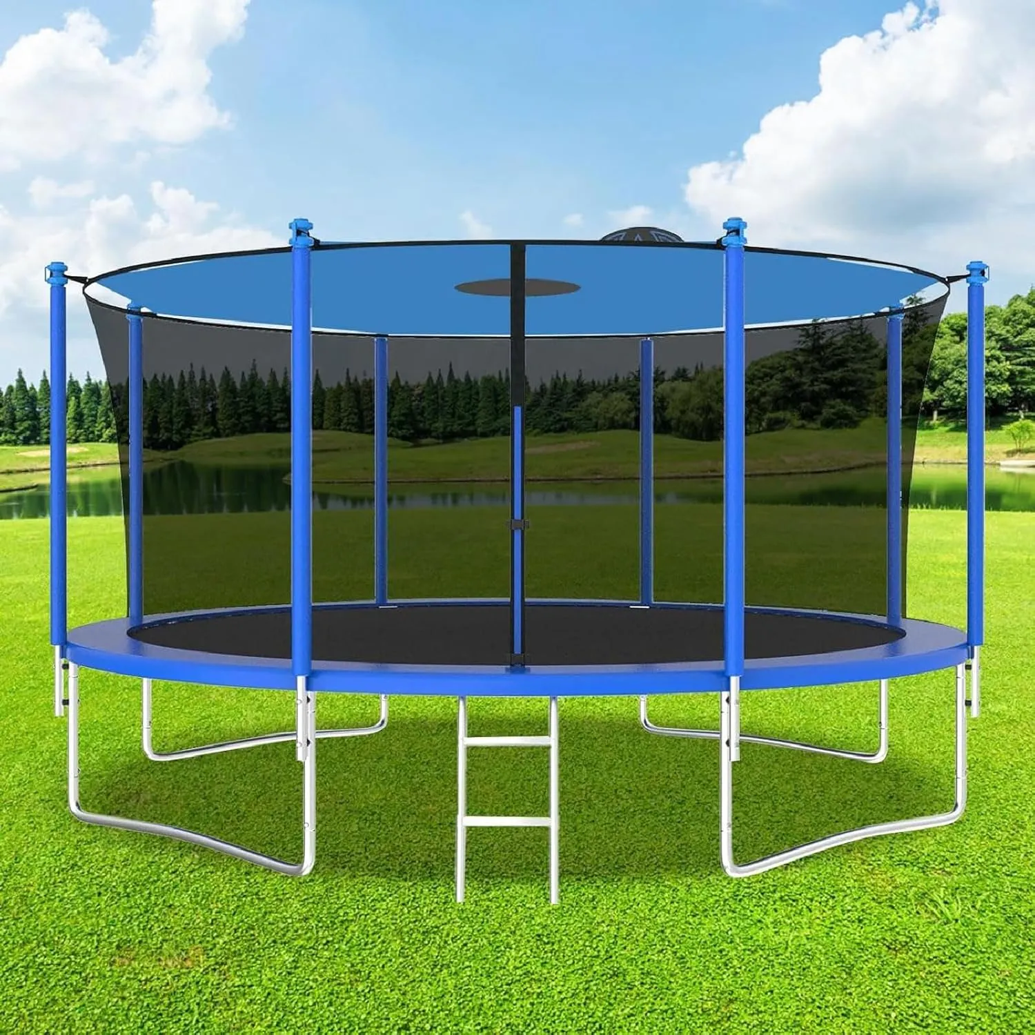 Trampoline Cover, Sunscreen & Rainproof Trampoline Shade Cover, Trampoline Sun Shade Cover, 6ft,8ft,10ft,12ft,14ft,16ft, Trampolines Sunshade Accessories, Trampoline Canopy, for Outdoor, blue