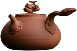 Travel Kettle Purely Handmade Red Clay Stove-Cooked Teapot, Retro Thin-Walled Teapot, Household Side-Handle Teapot Green Tea Pot