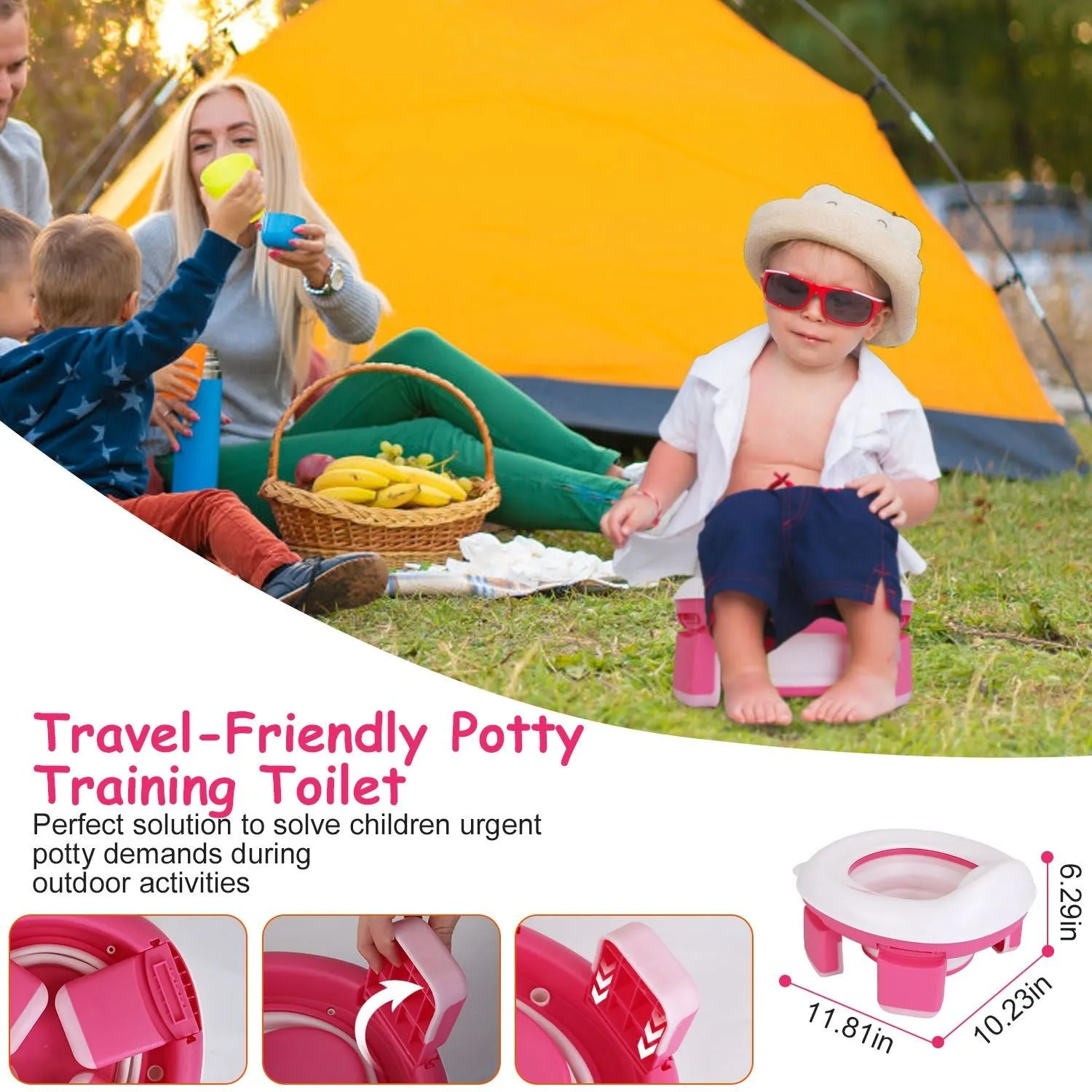 Travel Potty Chair with Potty Lines