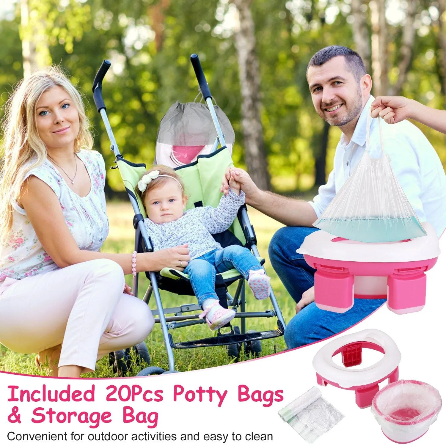 Travel Potty Chair with Potty Lines