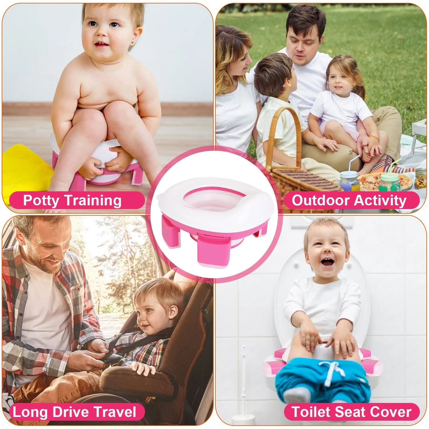 Travel Potty Chair with Potty Lines