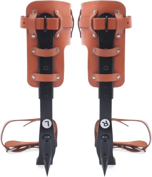 Tree Climbing Spikes Set, Pole Climbing Spurs Steel Adjustable Climber Strap,Tree Climbing Gear Pole Climbing Spurs Tool for Sports, Tree Work, Fruit Picking, Outdoor Activities