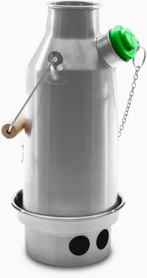 Trekker 20 oz. Stainless Steel Kelly Kettle® (0.6 ltr) Rocket Stove - Boils water Ultra Fast with just sticks/twigs. For Camping, Fishing, Scouts, Hunting, Emergencies, Hurricanes, Tornados