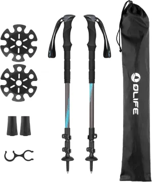 Trekpal T3 Trekking Poles, 2 Pack Collapsible, Lightweight and Adjustable Hiking Poles for Men and Women Walking and Hiking with Quick Adjustable Locks
