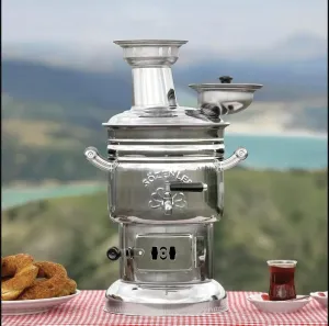 Tubibu Samovar Free Energy Water Heater TEAPOT NOT INCLUDED 4l /150 Oz Semaver Samavar Boat Camping Hiking Hunting Yachting Tea Kettle (4-LT)