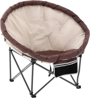UMINEUX Oversized Camping Chair, Heavy-Duty Saucer Chair for Adults, 350 lb. Capacity, Padded, Folding, Portable Large Cozy Circle Chair with Storage Bag for Outdoor, Patio, Balcony