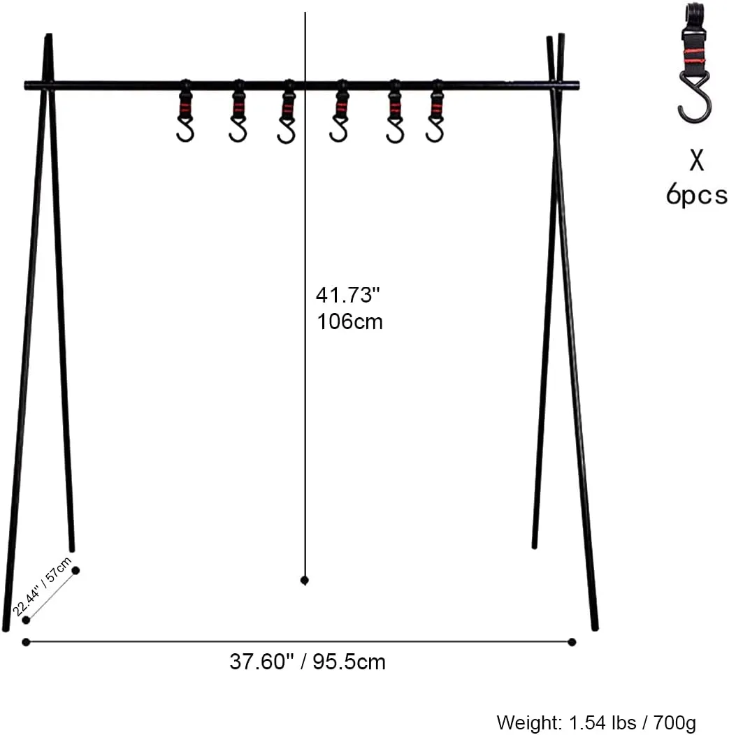 UNISTRENGH Camping Hanging Rack Multifunction Triangle Storage Rack Portable Outdoor Picnic Rack