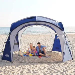 UNP Easy Beach Tent Pop Up Canopy UPF50  Tent with Side Wall, Ground Pegs, and Stability Poles, Sun Shelter Rainproof, Waterproof for Camping Trips, Backyard Fun, Party Or Picnics