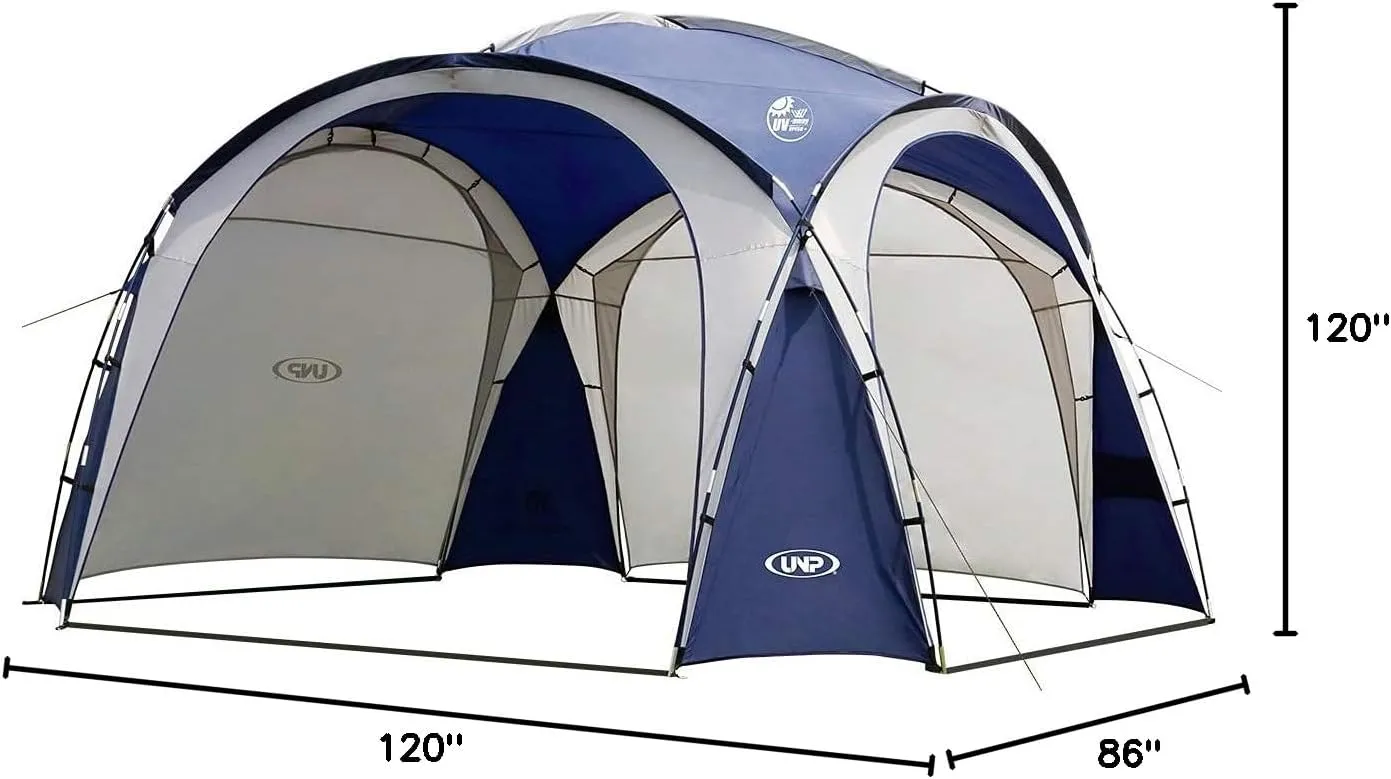 UNP Easy Beach Tent Pop Up Canopy UPF50  Tent with Side Wall, Ground Pegs, and Stability Poles, Sun Shelter Rainproof, Waterproof for Camping Trips, Backyard Fun, Party Or Picnics