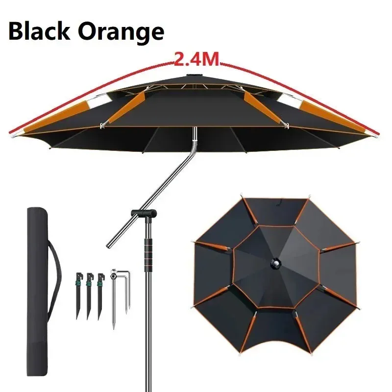 Upgraded Fishing Umbrella – Large Parasol with Stainless Steel Rod for Outdoor Sunshade