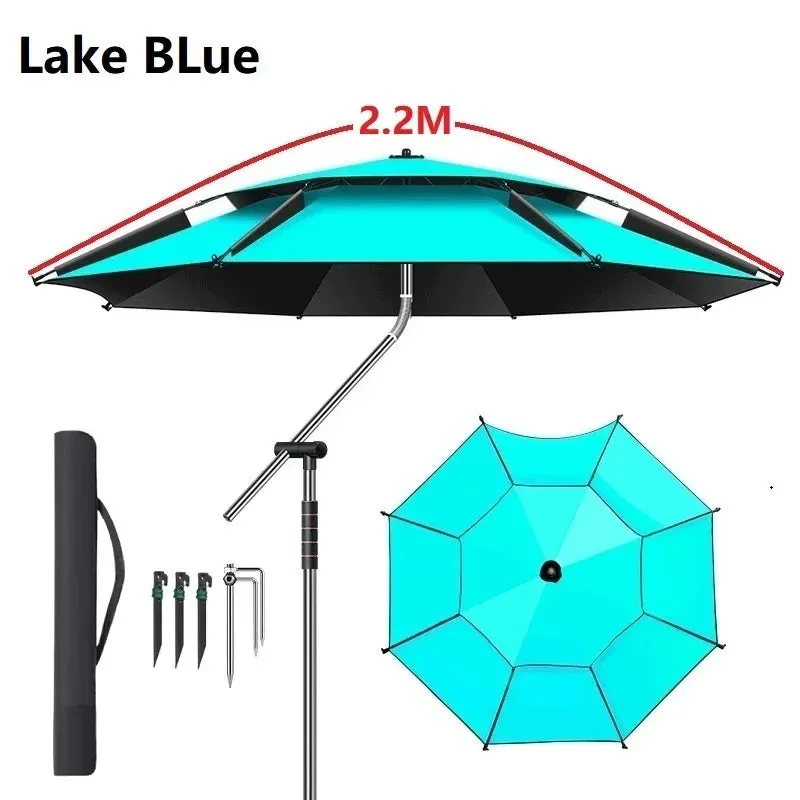 Upgraded Fishing Umbrella – Large Parasol with Stainless Steel Rod for Outdoor Sunshade