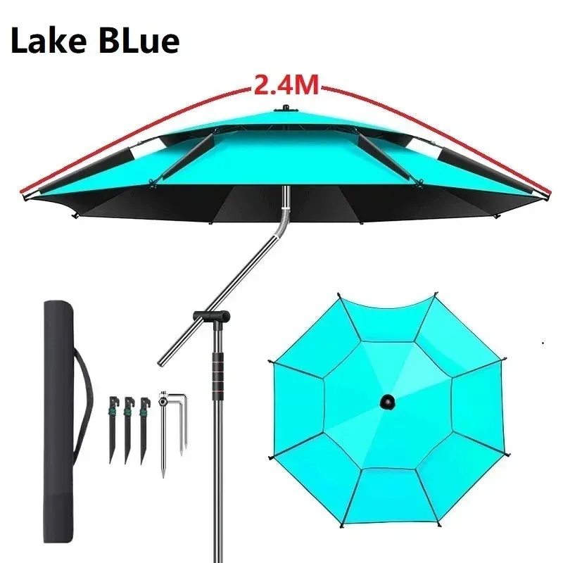 Upgraded Fishing Umbrella – Large Parasol with Stainless Steel Rod for Outdoor Sunshade