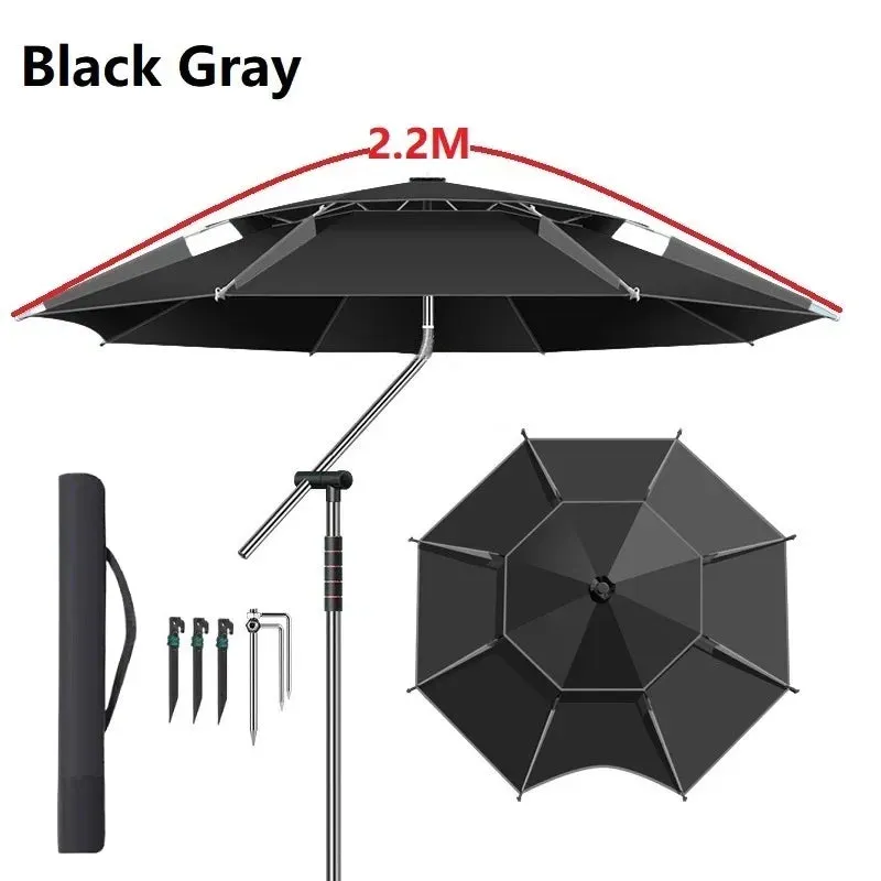 Upgraded Fishing Umbrella – Large Parasol with Stainless Steel Rod for Outdoor Sunshade