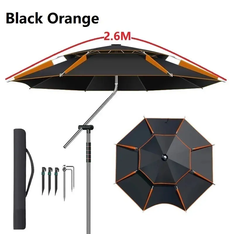 Upgraded Fishing Umbrella – Large Parasol with Stainless Steel Rod for Outdoor Sunshade