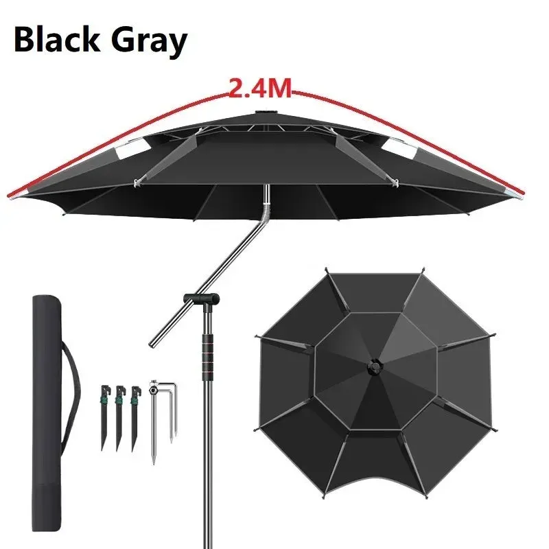 Upgraded Fishing Umbrella – Large Parasol with Stainless Steel Rod for Outdoor Sunshade