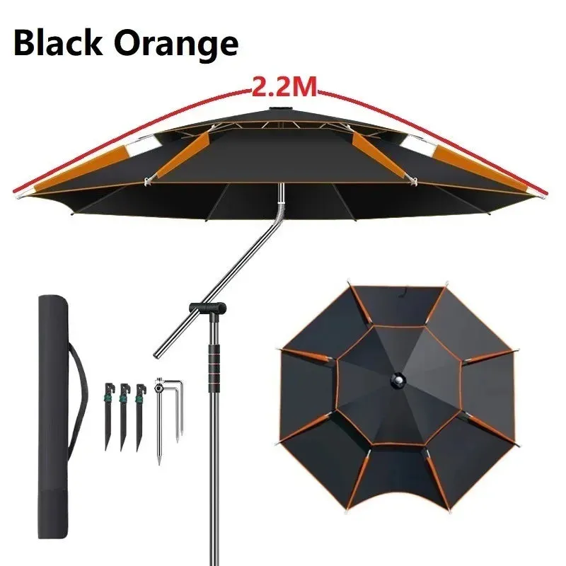 Upgraded Fishing Umbrella – Large Parasol with Stainless Steel Rod for Outdoor Sunshade