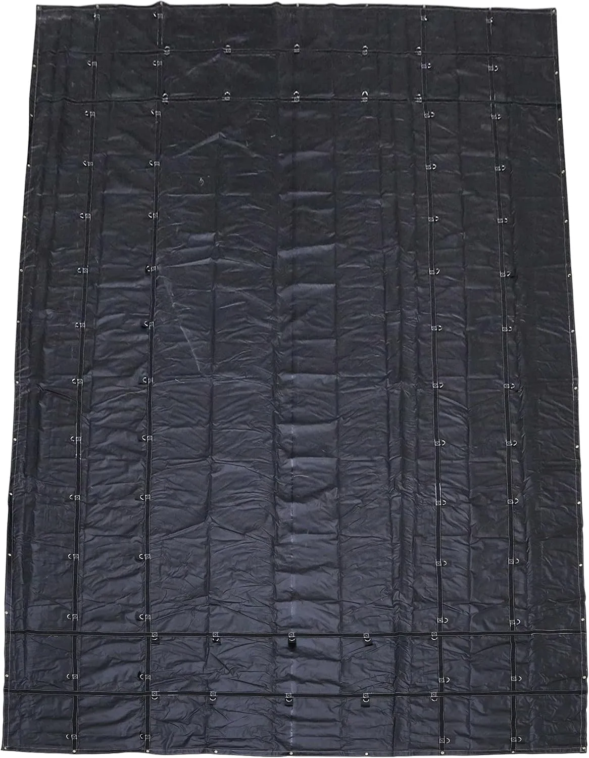 US Cargo Control Heavy-Duty Steel Tarp - 16 Foot x 27 Foot Flatbed Tarp - Black 18 Ounce PVC-Coated Polyester Waterproof Material - Protects Your Flatbed Trailer Cargo from Wind, Snow, Rain, and Sun