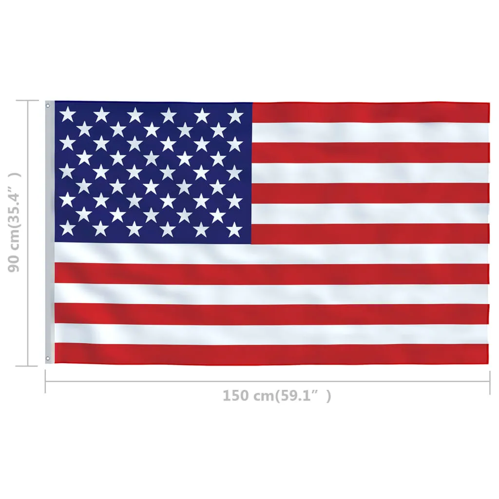 US Flag and Pole Aluminum 13.1'