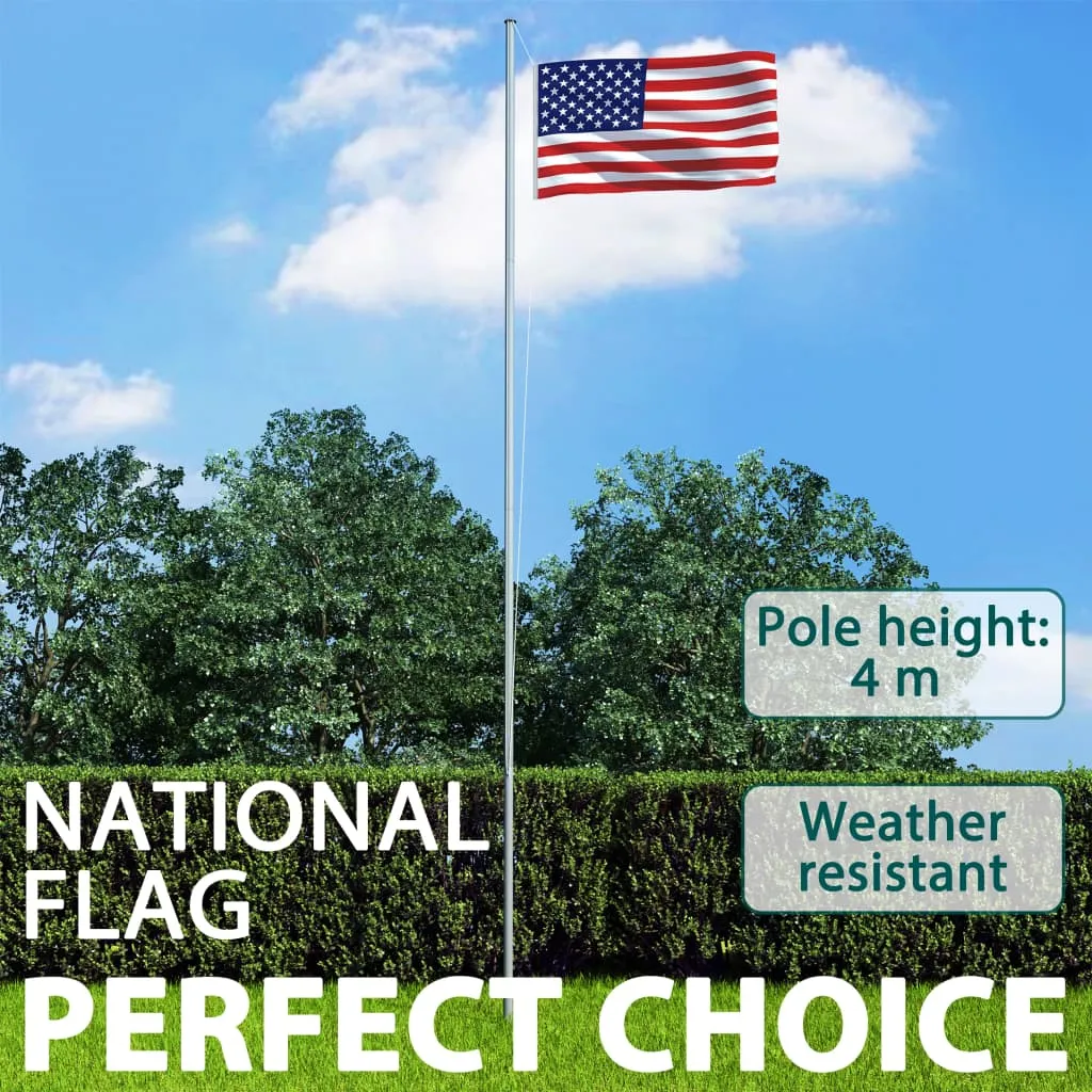 US Flag and Pole Aluminum 13.1'