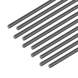 uxcell Carbon Fiber Round Rod Aircraft Fixed Rod for an RC Glider 2mm, 500mm/19.6inch Length Matte Pole, 10pcs