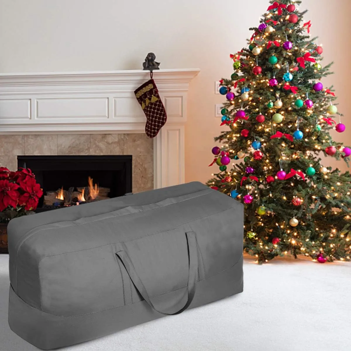 Vailge Patio Cushion Storage Bag - 45.5 Inch Waterproof Indoor Outdoor Bag With Zipper and Handles, Dustproof Furniture Cover - Standard, Grey