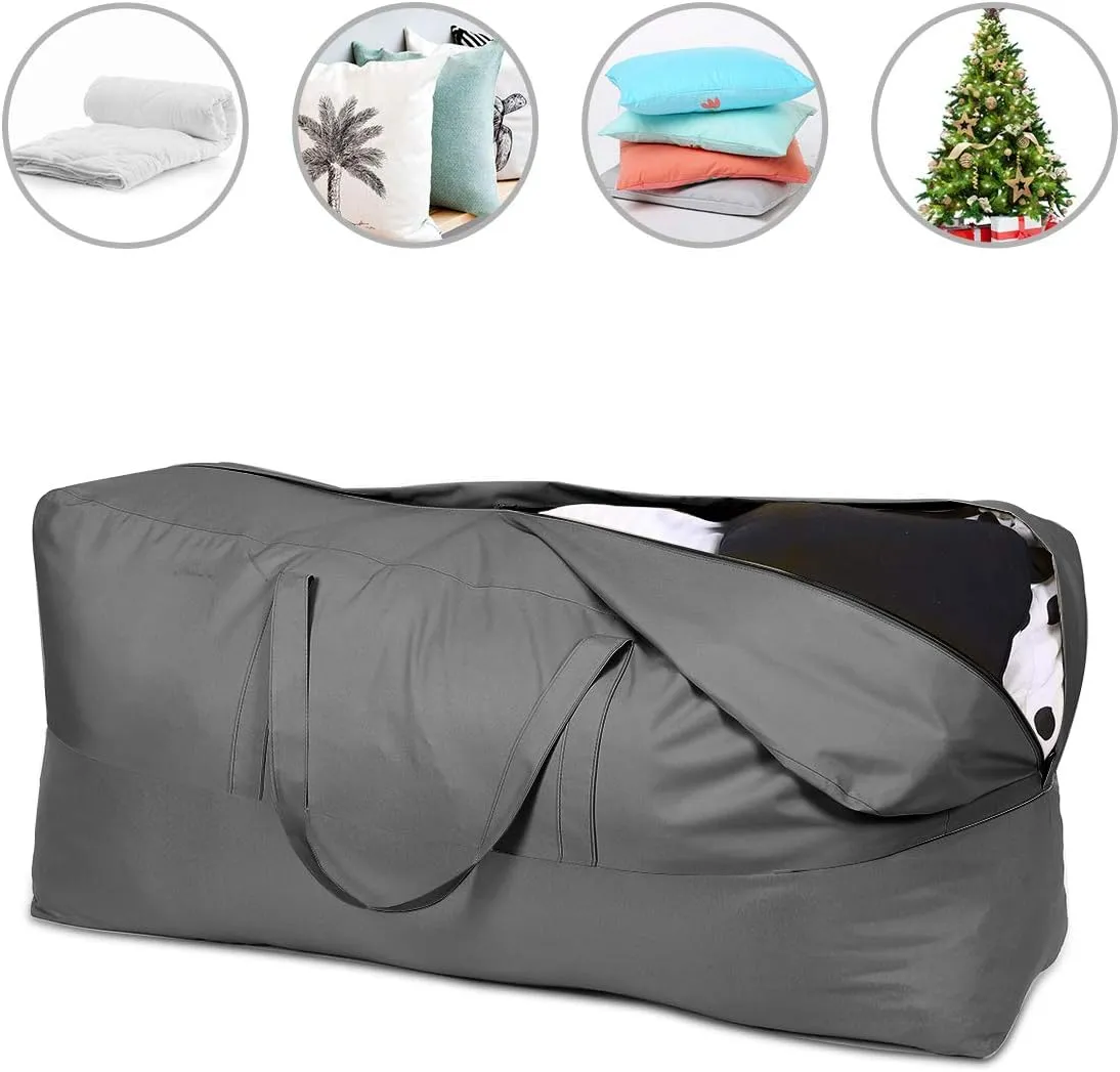 Vailge Patio Cushion Storage Bag - 45.5 Inch Waterproof Indoor Outdoor Bag With Zipper and Handles, Dustproof Furniture Cover - Standard, Grey
