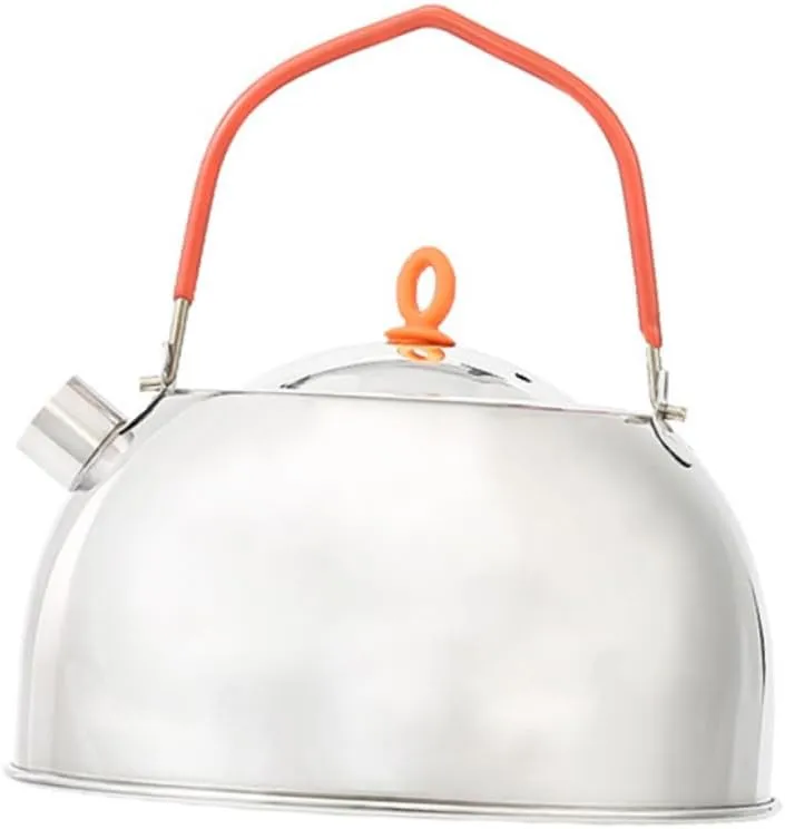 VANZACK Portable Stainless Steel Kettle for Camping Tea Kettle Stovetop Whistling 0.6l