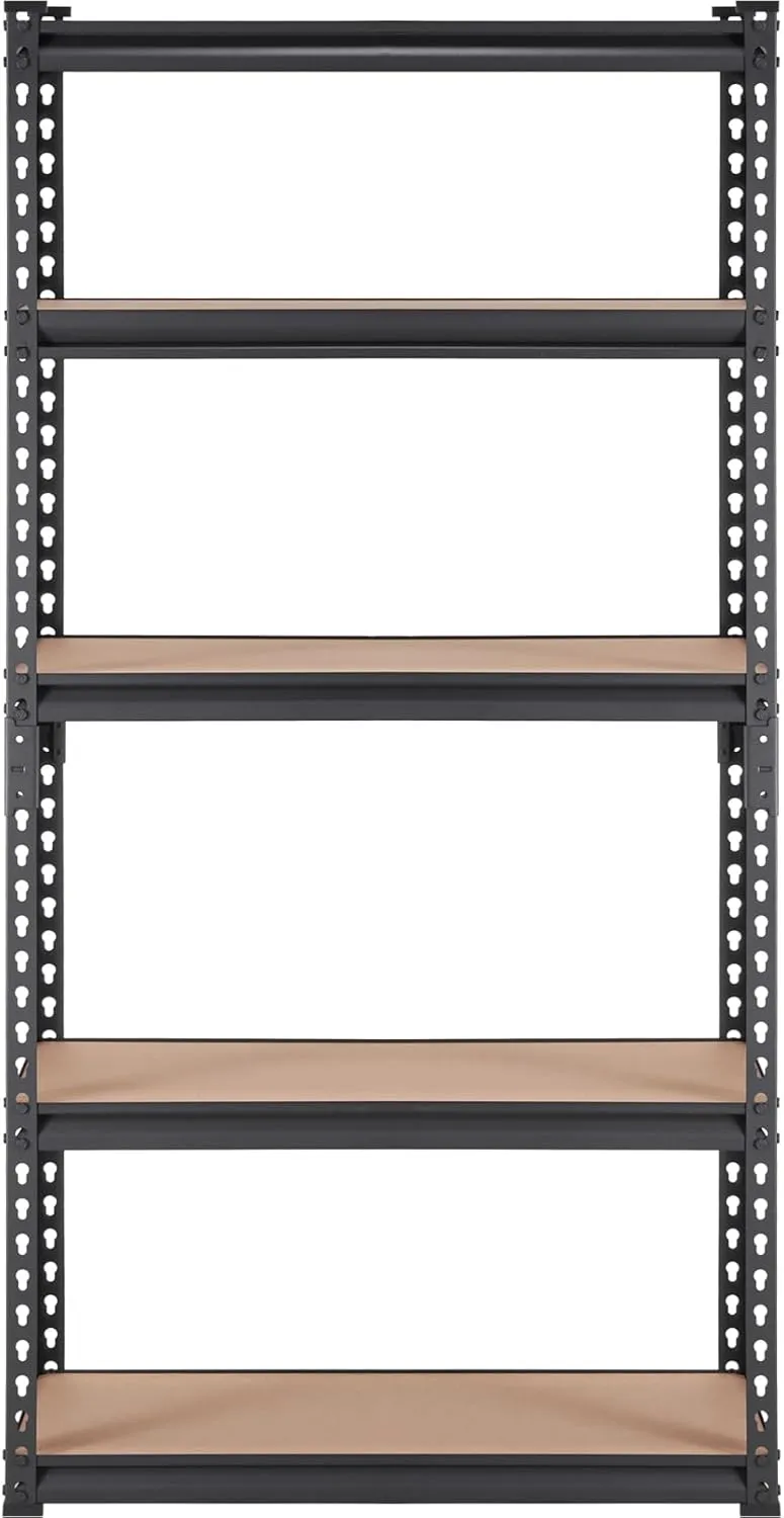 VEVOR Storage Shelving Unit, 5-Tier Adjustable, 2000 lbs Capacity, Heavy Duty Garage Shelves Metal Organizer Utility Rack, Black, 30" L x 12" W x 60" H for Kitchen Pantry Basement Bathroom Laundry