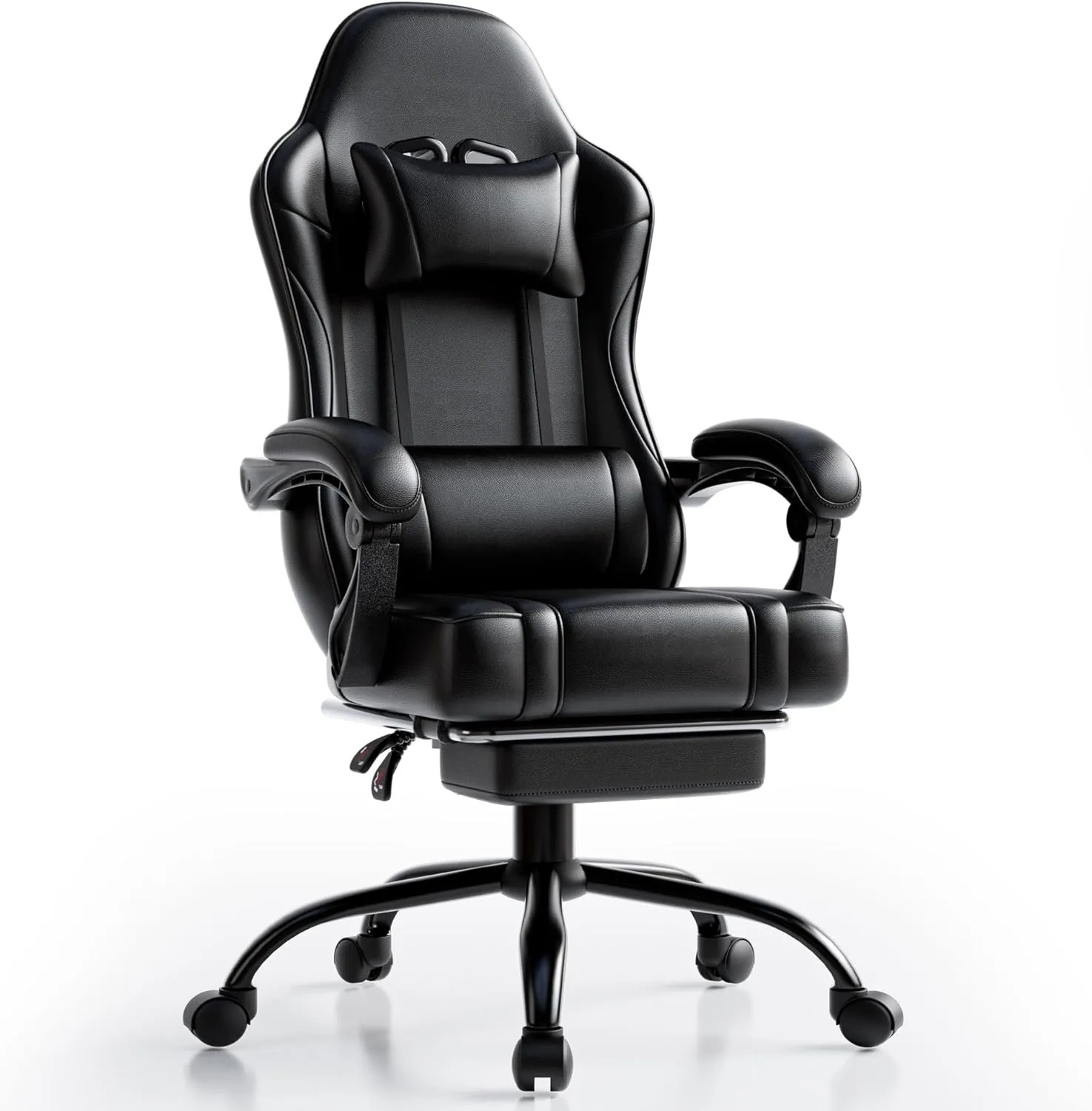 Video Game Chair for Adults, Massage Gaming Chair with Footrest, Adjustable Lumbar Pillow Gamer Chair for Kids, Comfortable Computer Chair with Leg Rest