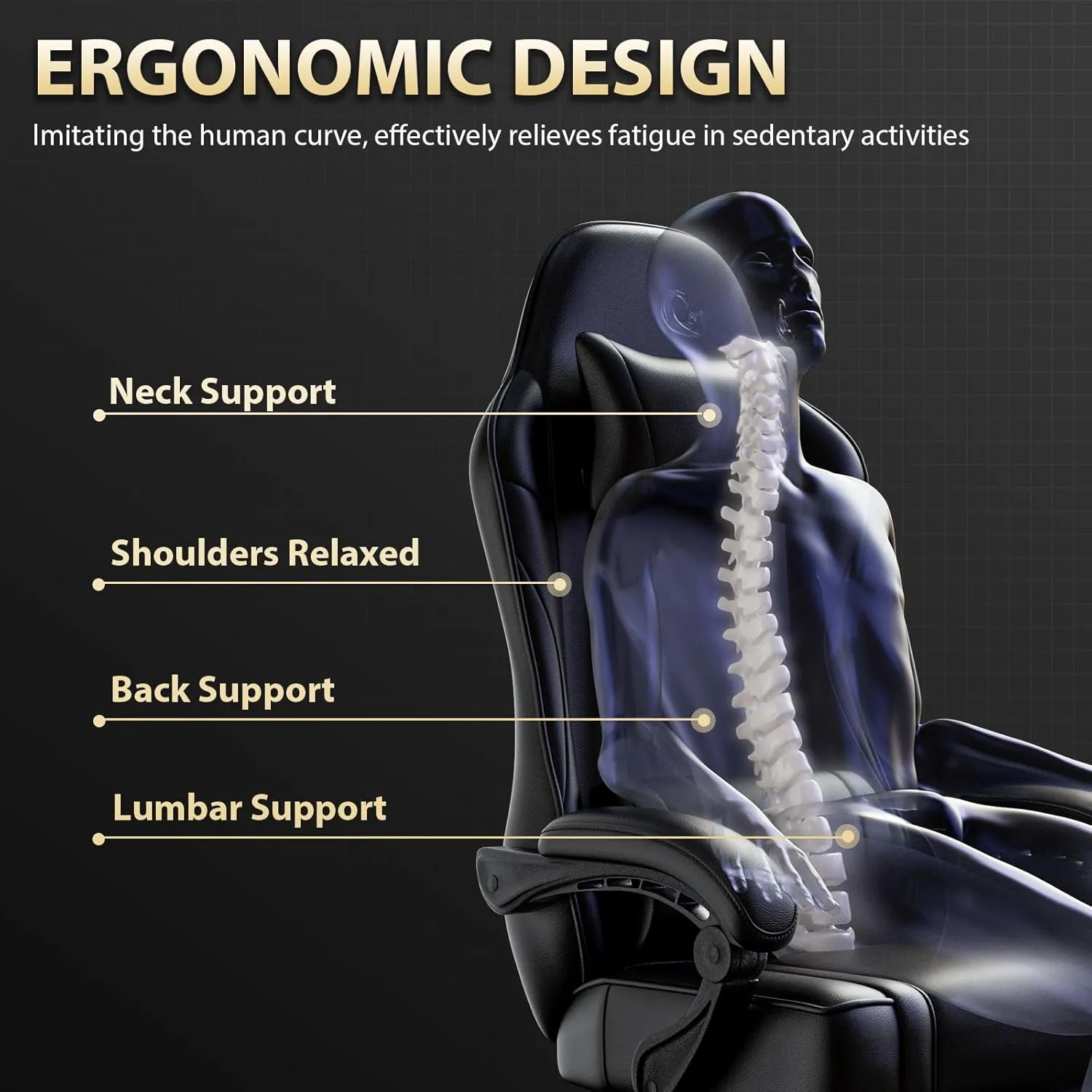 Video Game Chair for Adults, Massage Gaming Chair with Footrest, Adjustable Lumbar Pillow Gamer Chair for Kids, Comfortable Computer Chair with Leg Rest